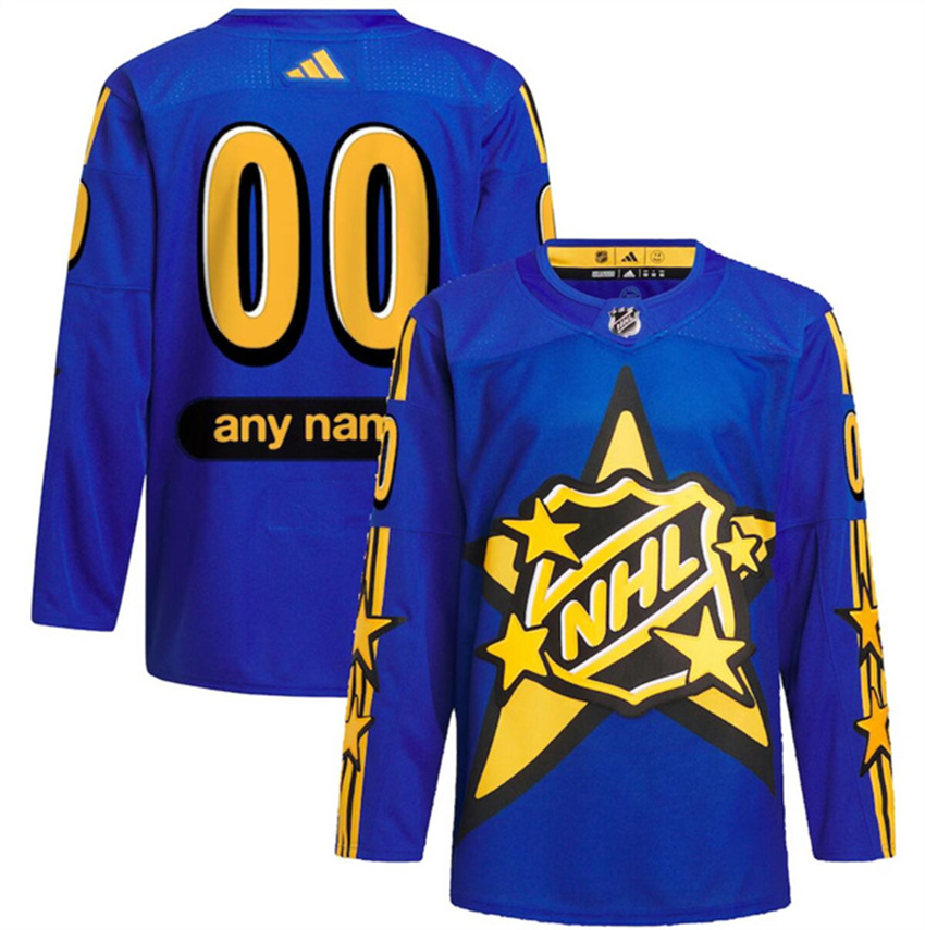 Men's Blue Custom All-Star Game 2024 Primegreen Stitched Hockey Jersey