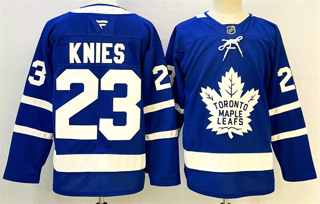 Men's Blue Toronto Maple Leafs #23 Matthew Knies 2024-25 Stitched Hockey Jersey