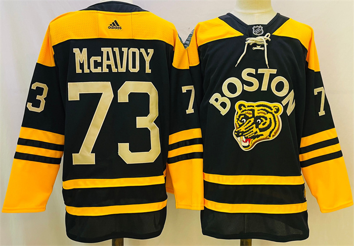 Men's Black Boston Bruins #73 Charlie McAvoy Classic Primegreen Stitched Jersey