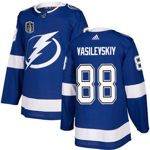Men's Blue Tampa Bay Lightning #88 Andrei Vasilevskiy 2022 Stanley Cup Final Patch Stitched Jersey