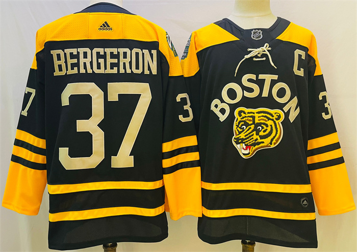 Men's Black Boston Bruins #37 Patrice Bergeron Classic Primegreen Stitched Jersey
