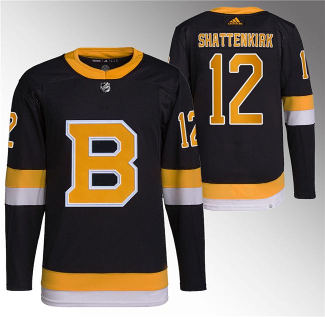 Men's Black Boston Bruins #12 Kevin Shattenkirk Home Breakaway Stitched Jersey
