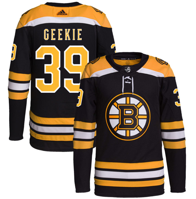 Men's Black Boston Bruins #39 Morgan Geekie Stitched Jersey