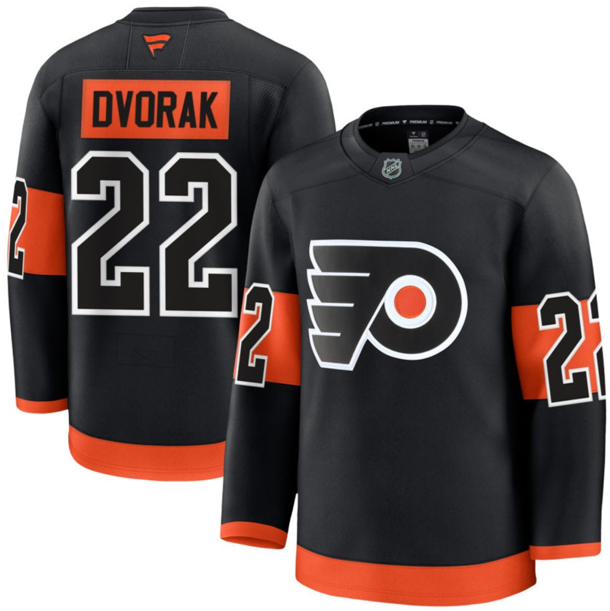Men's Black Philadelphia Flyers #22 Christian Dvorak 2024-25 Alternate stitched Hockey Jersey
