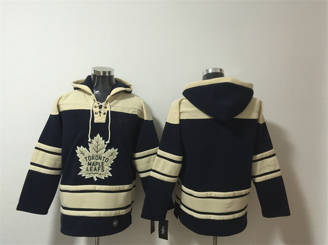 Men's Black Toronto Maple Leafs Blank All Stitched Sweatshirt Hoodie