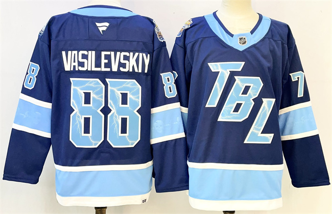Men's Blue Tampa Bay Lightning #88 Andrei Vasilevskiy 2026 Stadium Series Stitched Jersey