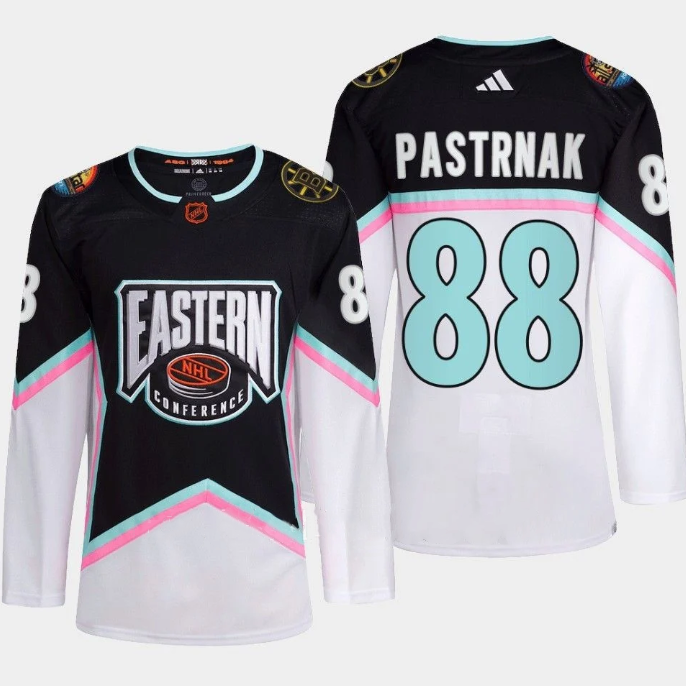 Men's Black/White Boston Bruins #88 David Pastrnak 2023 All-star Stitched Jersey