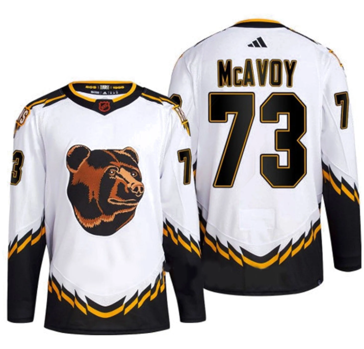 Men's White Boston Bruins #73 Charlie McAvoy 2022-23 Reverse Retro Stitched Jersey
