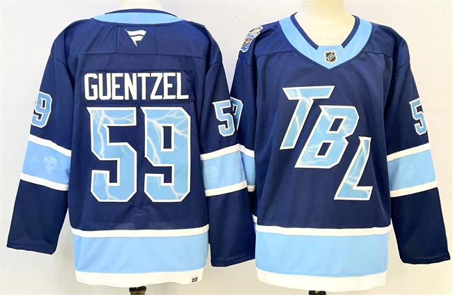 Men's Blue Tampa Bay Lightning #59 Jake Guentzel 2026 Stadium Series Stitched Jersey