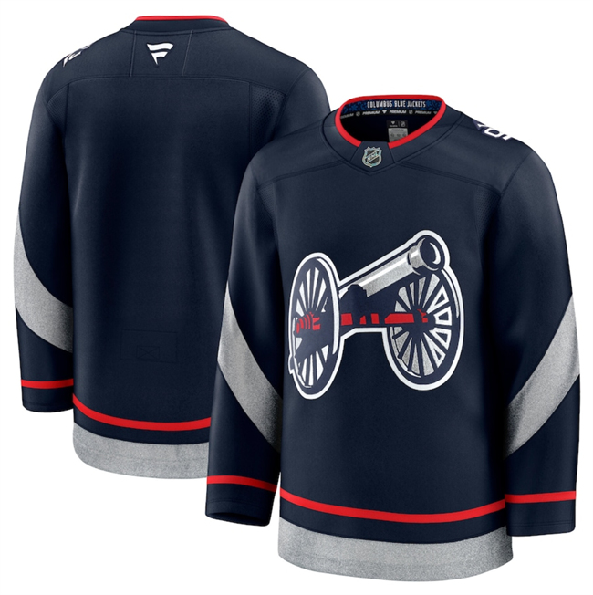 Men's Navy Columbus Blue Jackets Blank 2024-25 Stitched Hockey Jersey