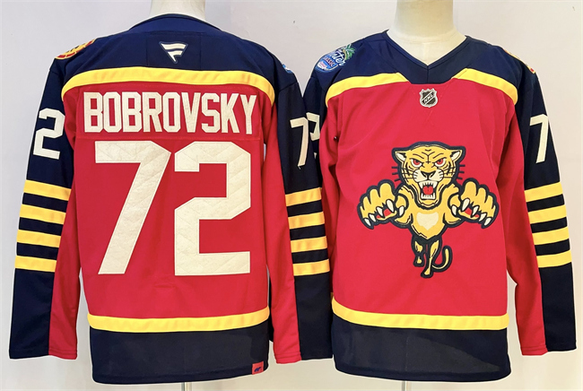 Men's Red Florida Panthers #72 Sergei Bobrovsky 2026-2026 Winter Classic Stitched Hockey Jersey