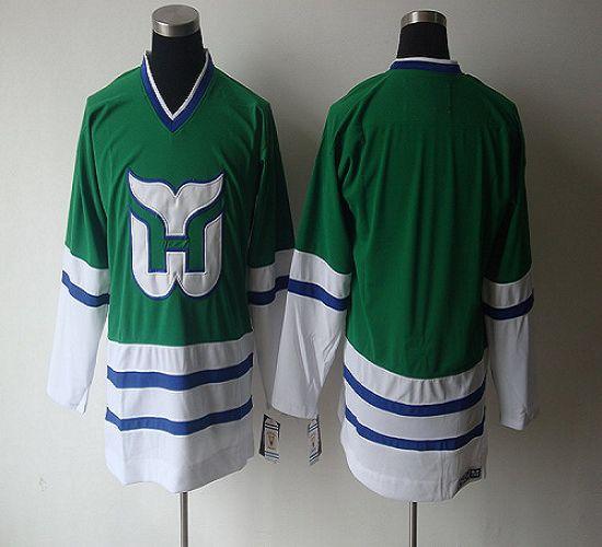 Men's Green Whalers Customed Throwback Stitched Jersey