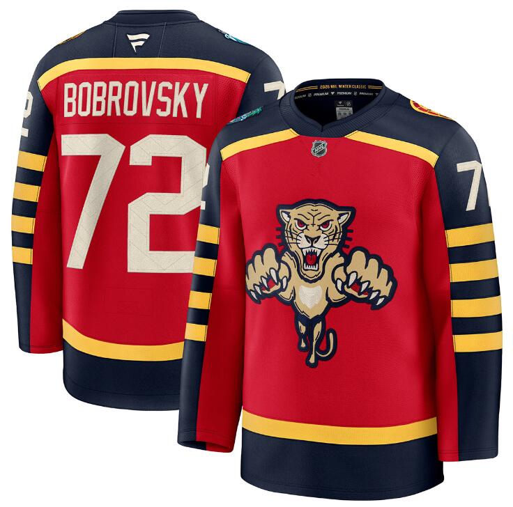Men's Red Florida Panthers #72 Sergei Bobrovsky 2026 Winter Classic Stitched Hockey Jersey