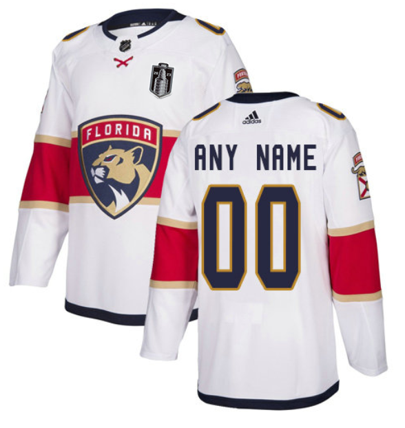 Men's White Florida Panthers Active Player Custom 2023 Stanley Cup Final Stitched Jersey