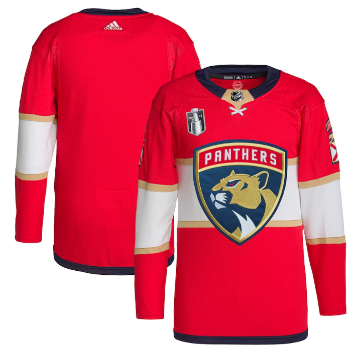Men's Red Florida Panthers Blank 2023 Stanley Cup Final Stitched Jersey