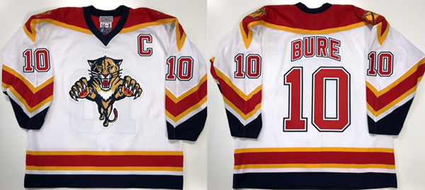 Men's White Florida Panthers #10 Pavel Bure Stitched Jersey