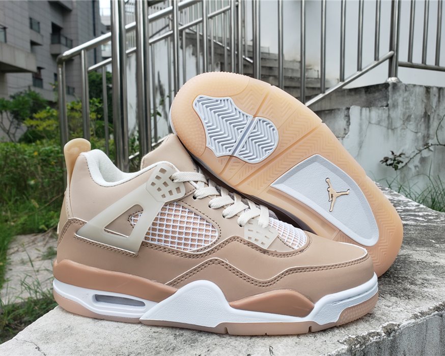 Women's Running Weapon Air Jordan 4 Pinkish GrayShoes 012