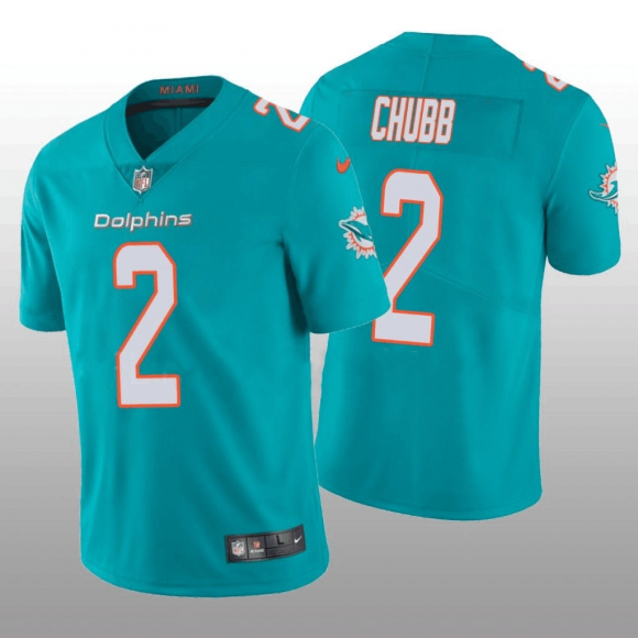 Men's Aqua Miami Dolphins #2 Bradley Chubb 2022 Vapor Untouchable Limited Stitched Jersey