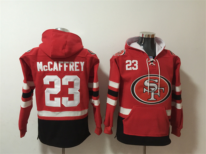 Men's Red/Black San Francisco 49ers #23 Christian McCaffrey  Ageless Must-Have Lace-Up Pullover Hoodie