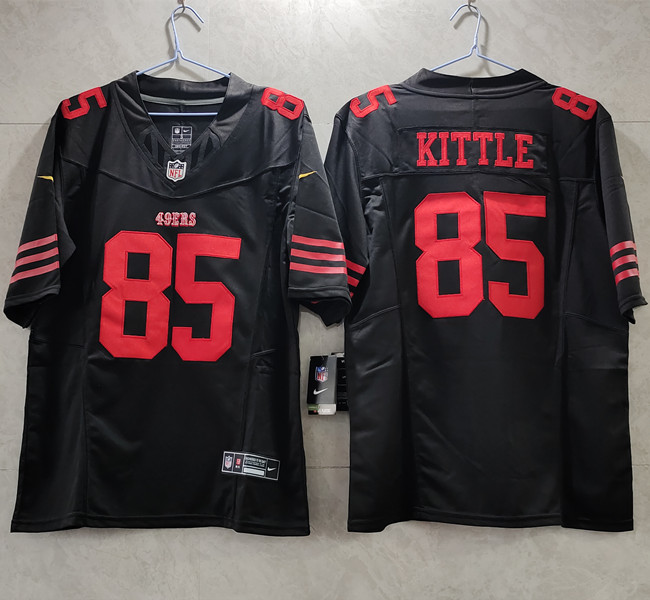 Men's Black San Francisco 49ers #85 George Kittle 2023 F.U.S.E. Vapor Untouchable Limited Stitched Football Jersey