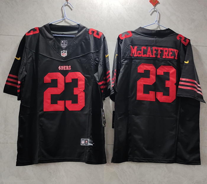 Men's Black San Francisco 49ers #23 Christian McCaffrey 2023 F.U.S.E. Vapor Untouchable Limited Stitched Football Jersey