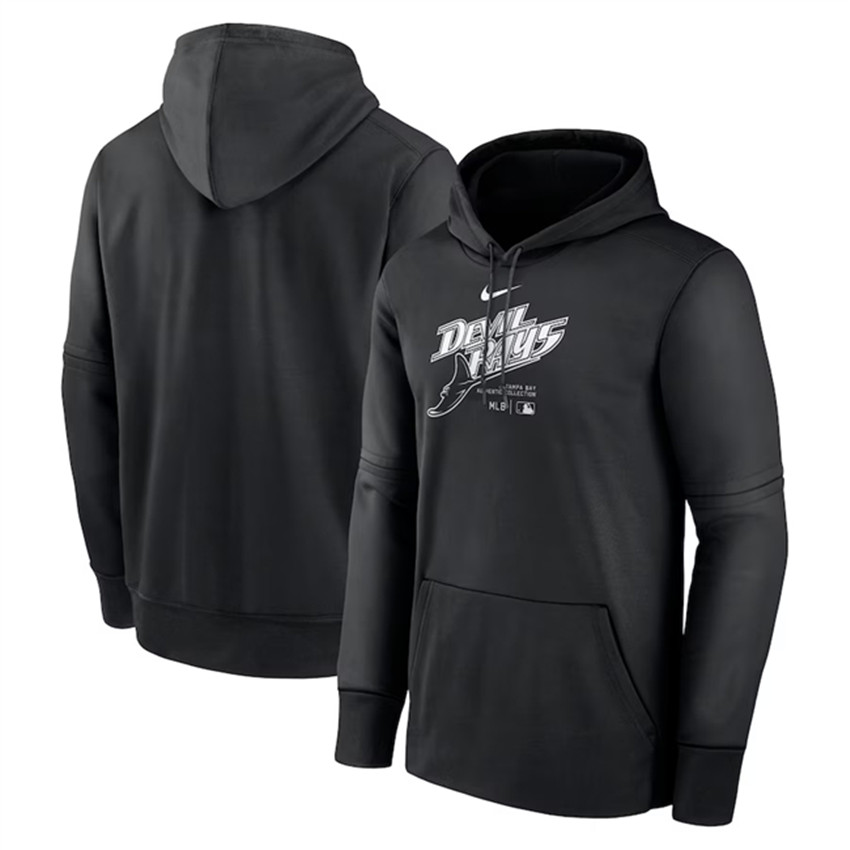 Men's Black Tampa Bay Rays Collection Practice Performance Pullover Hoodie