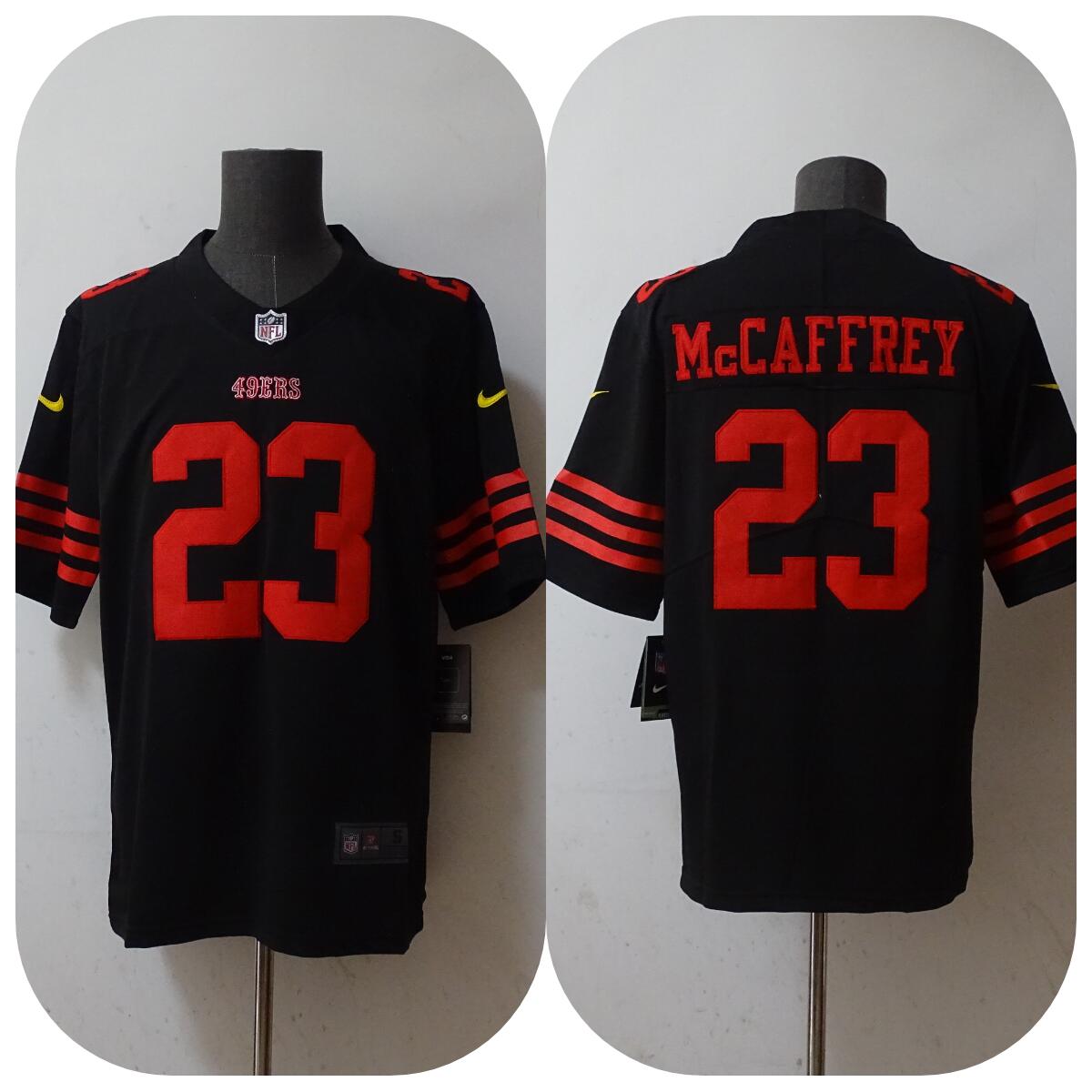 Men's Black San Francisco 49ers #23 Christian McCaffrey 2022 Vapor Untouchable Stitched Jersey