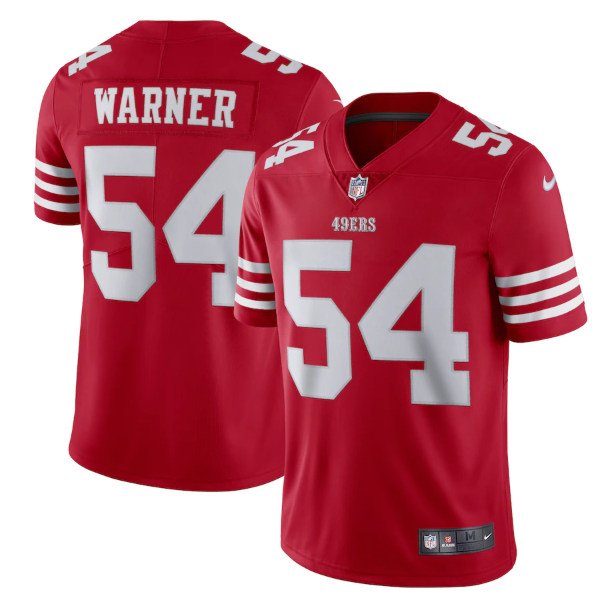 Men's Red 2022 San Francisco 49ers #54 Fred Warner New Scarlet Vapor Untouchable Limited Stitched Jersey