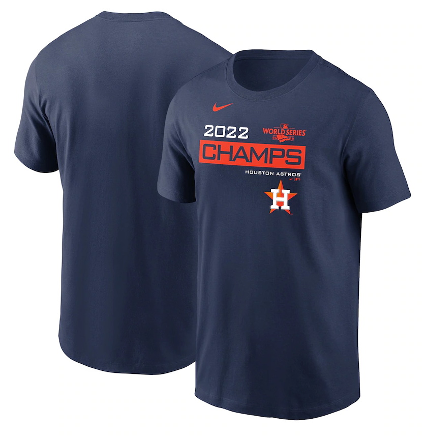 Men's Navy Houston Astros  2022 World Series Champions Champion Logo T-Shirt