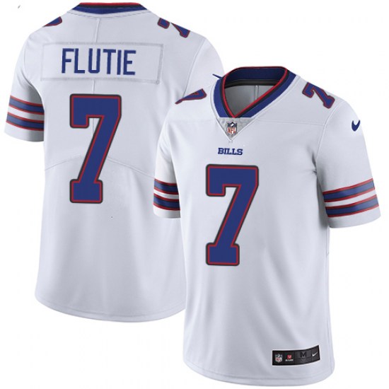 Men's White Buffalo Bills #7 Doug Flutie Vapor Untouchable Limited Stitched Jersey