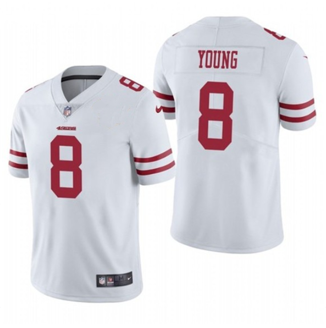 Men's White San Francisco 49ers #8 Steve Young Vapor Untouchable Stitched Baseball Jersey