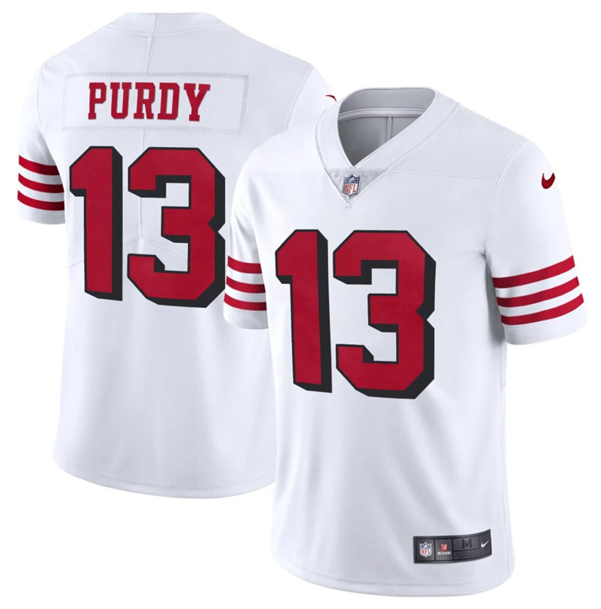 Men's White San Francisco 49ers #13 Brock Purdy New Vapor Untouchable Limited Stitched Football Jersey