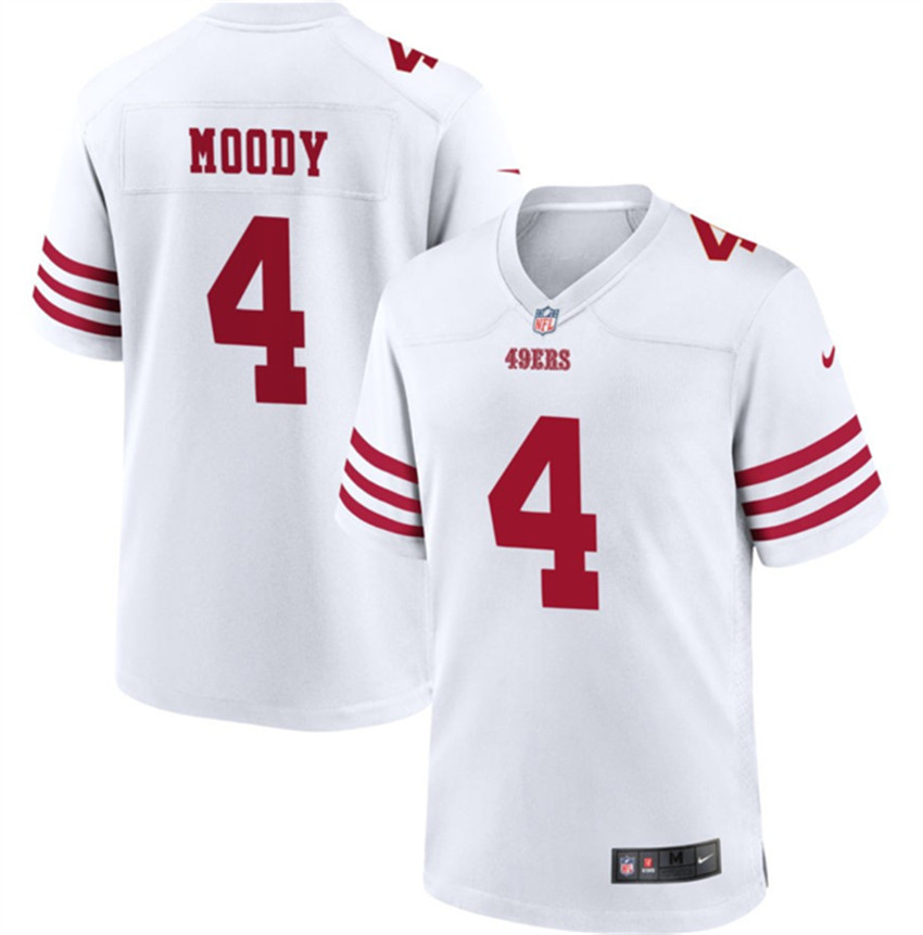Men's White San Francisco 49ers #4 Jake Moody Stitched Football Game Jersey