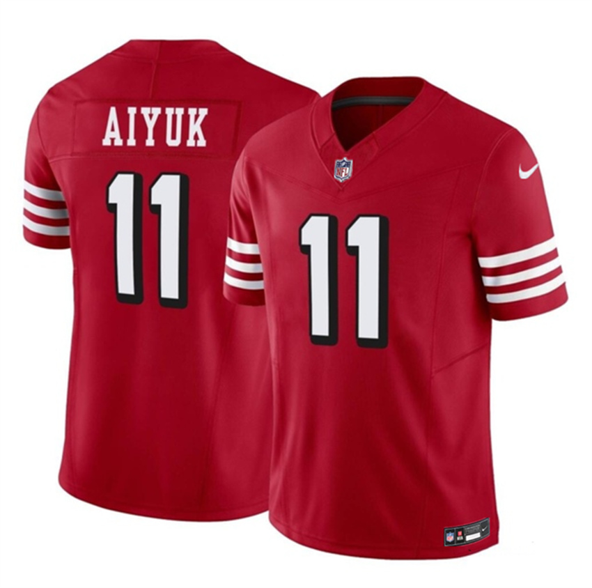 Men's Red San Francisco 49ers #11 Brandon Aiyuk 2023 F.U.S.E. Vapor Limited Throwback Stitched Football Jersey