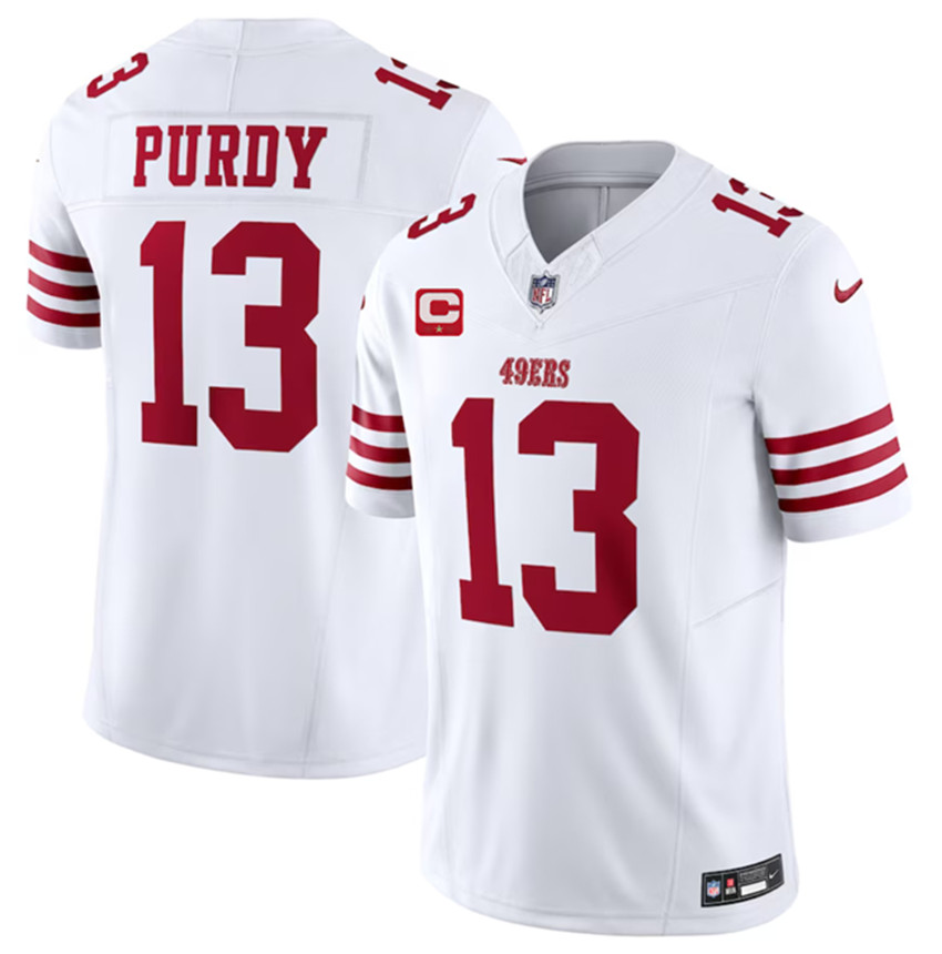 Men's White San Francisco 49ers #13 Brock Purdy 2023 F.U.S.E. With 1-Star C Patch Vapor Untouchable Limited Stitched Football Jersey