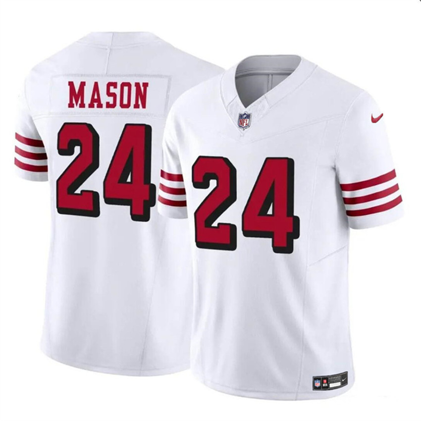 Men's White San Francisco 49ers #24 Jordan Mason New 2023 F.U.S.E. Stitched Football Jersey