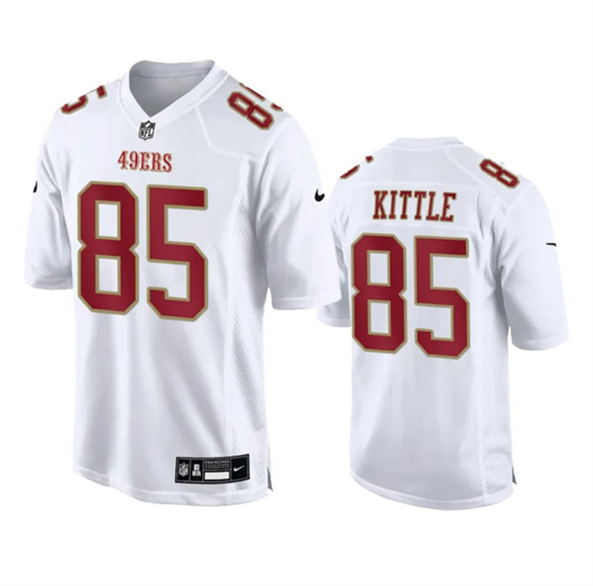 Men's White San Francisco 49ers #85 George Kittle Fashion Vapor Untouchable Limited Stitched Football Jersey