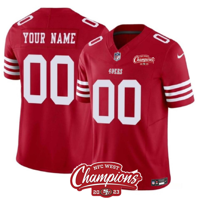 Men's Red San Francisco 49ers Active Player Custom F.U.S.E. Super Bowl LVIII Patch Vapor Untouchable Limited Stitched Football Jersey