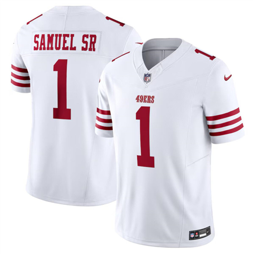 Men's White San Francisco 49ers #1 Deebo Samuel F.U.S.E. Vapor Untouchable Limited Stitched Football Jersey