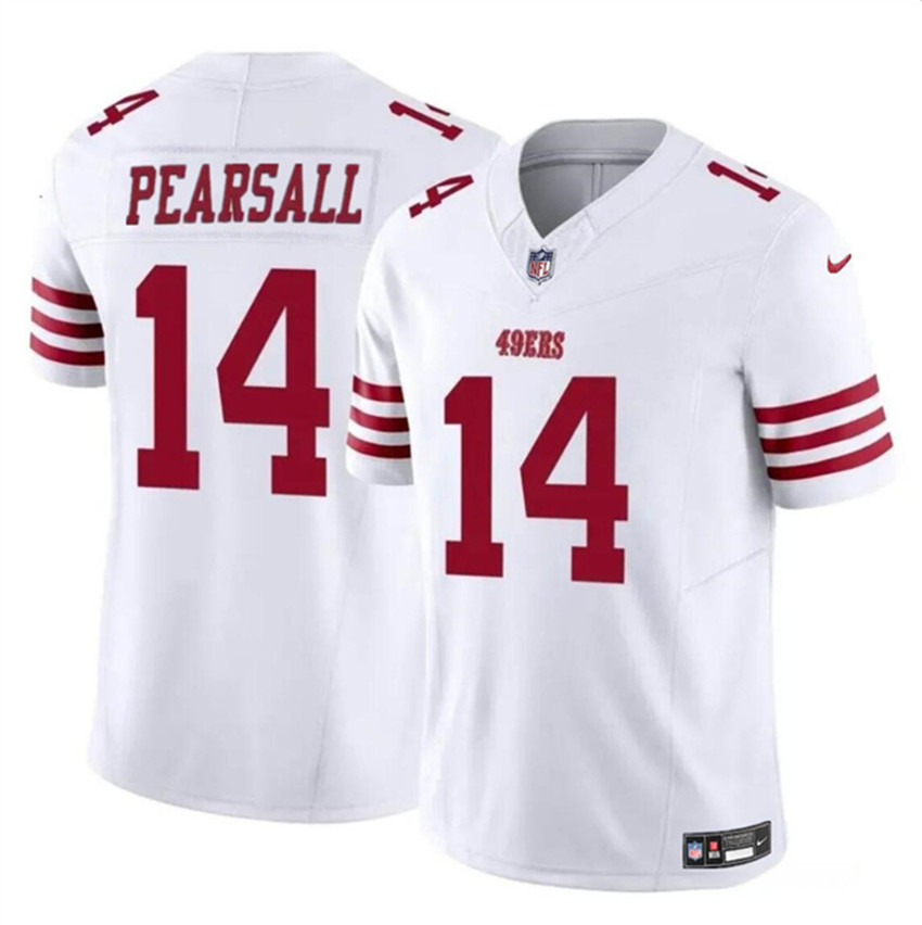 Men's White San Francisco 49ers #14 Ricky Pearsall 2024 Draft F.U.S.E. Vapor Untouchable Limited Stitched Football Jersey