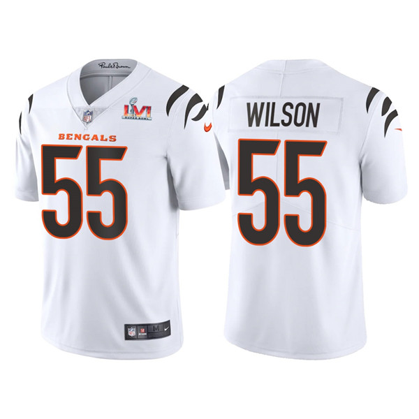 Men's White Cincinnati Bengals #55 Logan Wilson 2022  Super Bowl LVI Vapor Limited Stitched