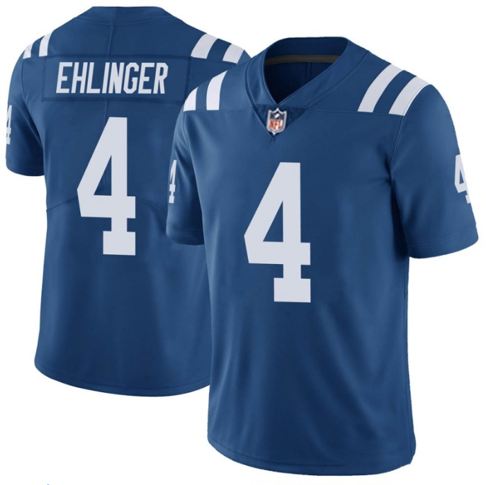 Men's Blue Indianapolis Colts #4 Sam Ehlinger Stitched Jersey
