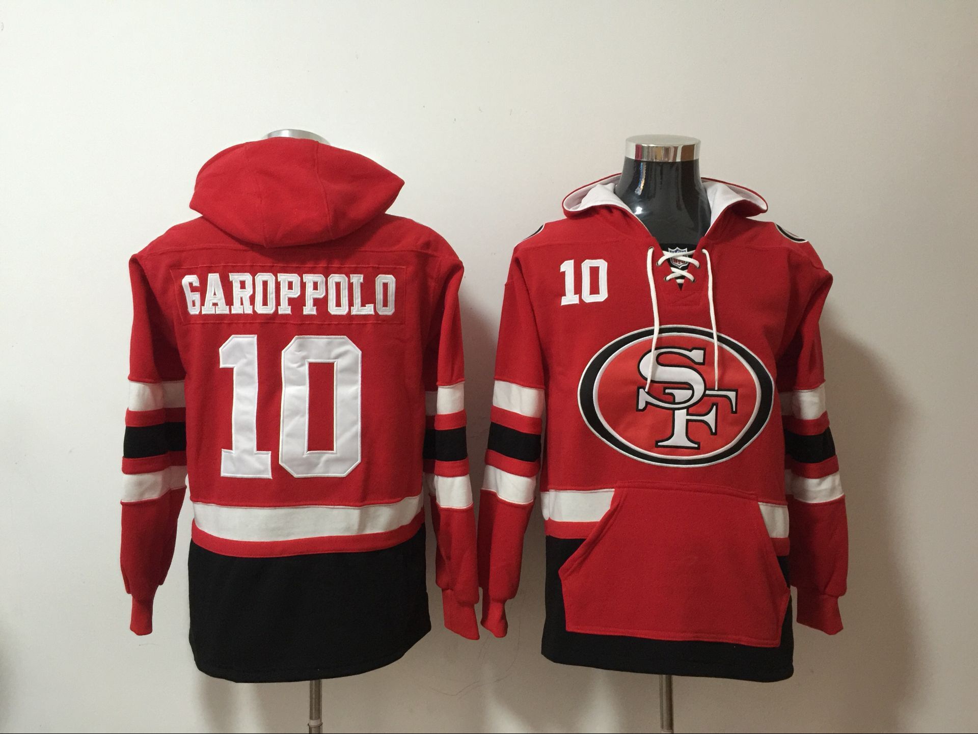 Men's Red San Francisco 49ers #10 Cooper Kupp Ageless Must-Have Lace-Up Pullover Hoodie