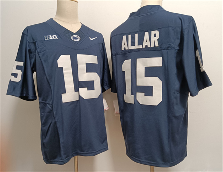 Men's Navy Penn State Nittany Lions #15 Drew Allar F.U.S.E Stitched Jersey