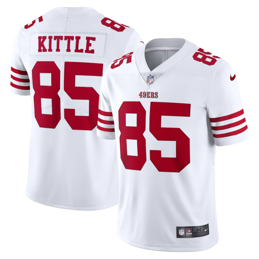Men's White 2022 New San Francisco 49ers #85 George Kittle Scarlet Vapor Untouchable Limited Stitched Jersey