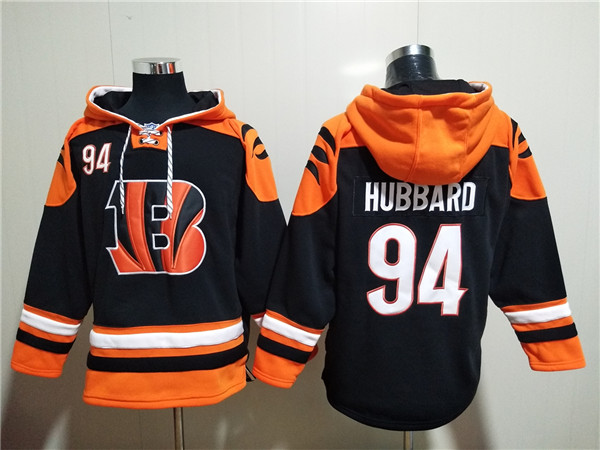 Men's Orange/Black Cincinnati Bengals #94 Sam Hubbard Ageless Must-Have Lace-Up Pullover Hoodie