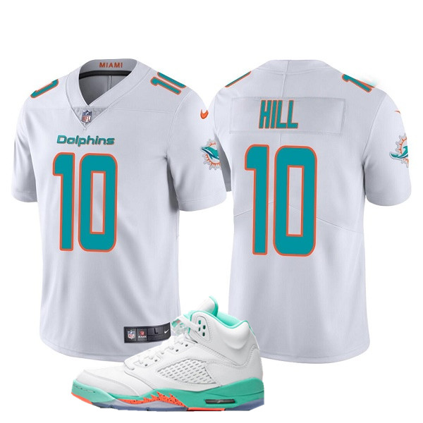 Men's White Miami Dolphins #10 Tyreek Hill Vapor Stitched Football Jersey +AJ5
