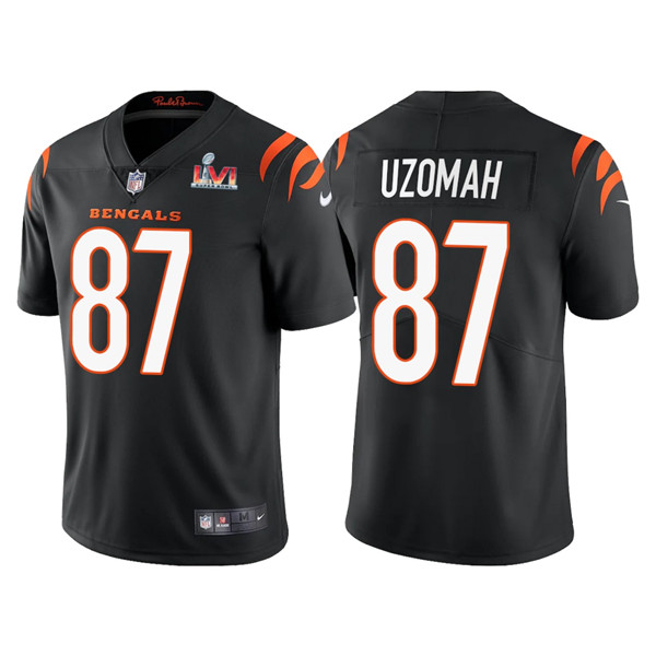 Men's Black Cincinnati Bengals #87 C.J. Uzomah 2022  Super Bowl LVI Vapor Limited Stitched