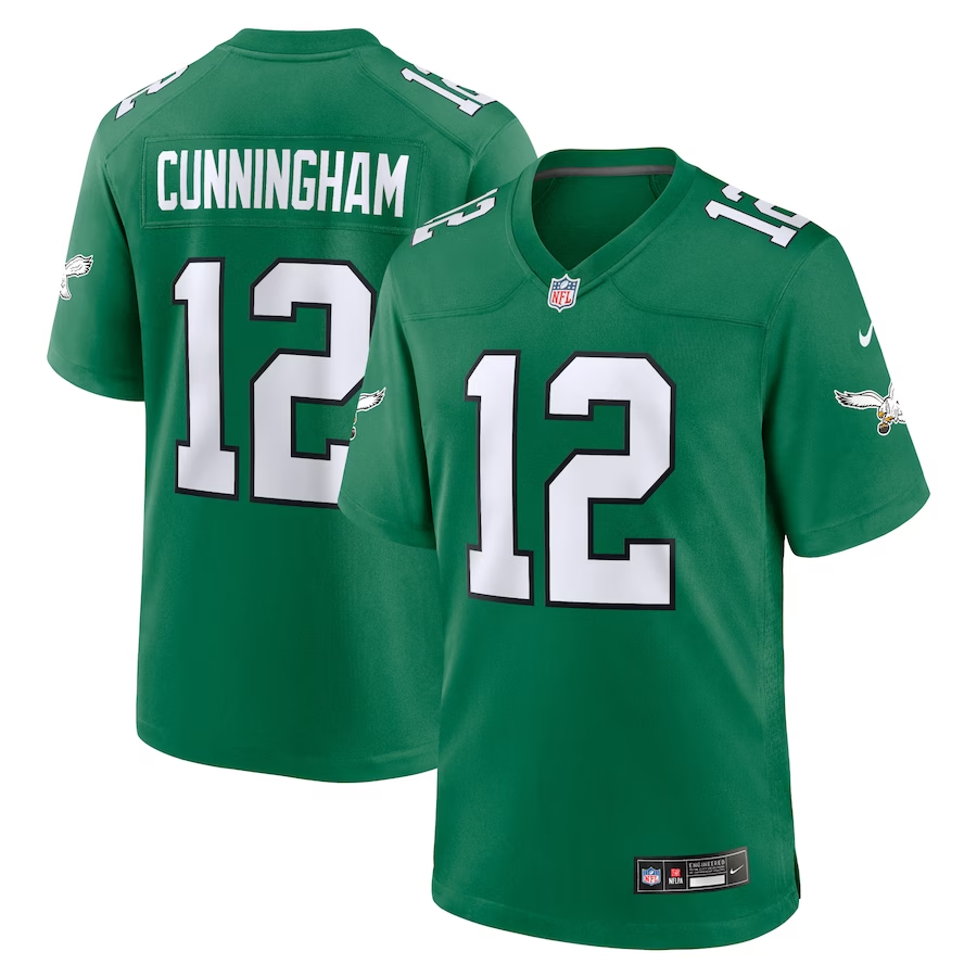 Men's Green Philadelphia Eagles #12 Randall Cunningham Game Stitched Football Jersey