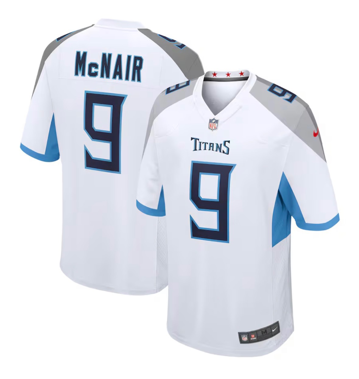 Men's White Tennessee Titans #9 Steve McNair Stitched Football Jersey